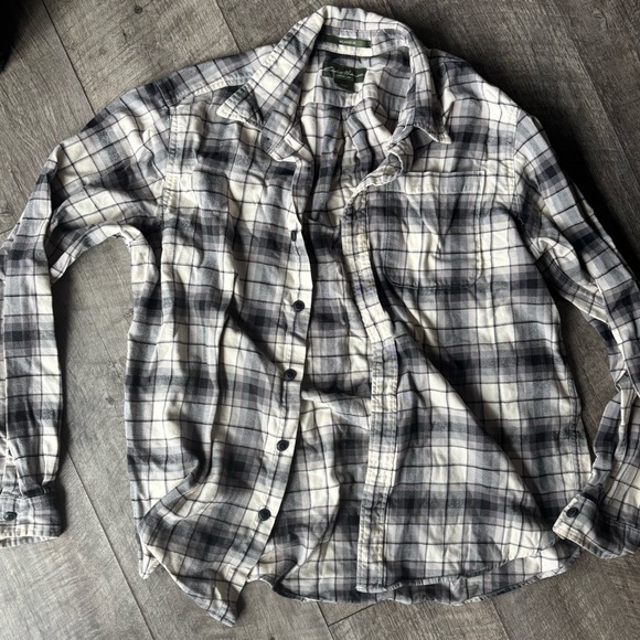 Eddie Bauer Black and White Checkered Shirt - Picture 1 of 5